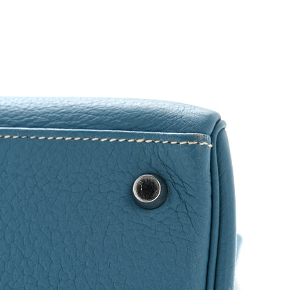 Hermes Taurillon Clemence Kelly Retourne 28 Bleu Jean 13 of 16