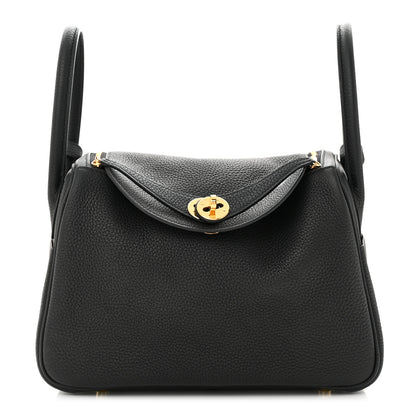 Hermes Taurillon Clemence Lindy 26 Black 1 of 11