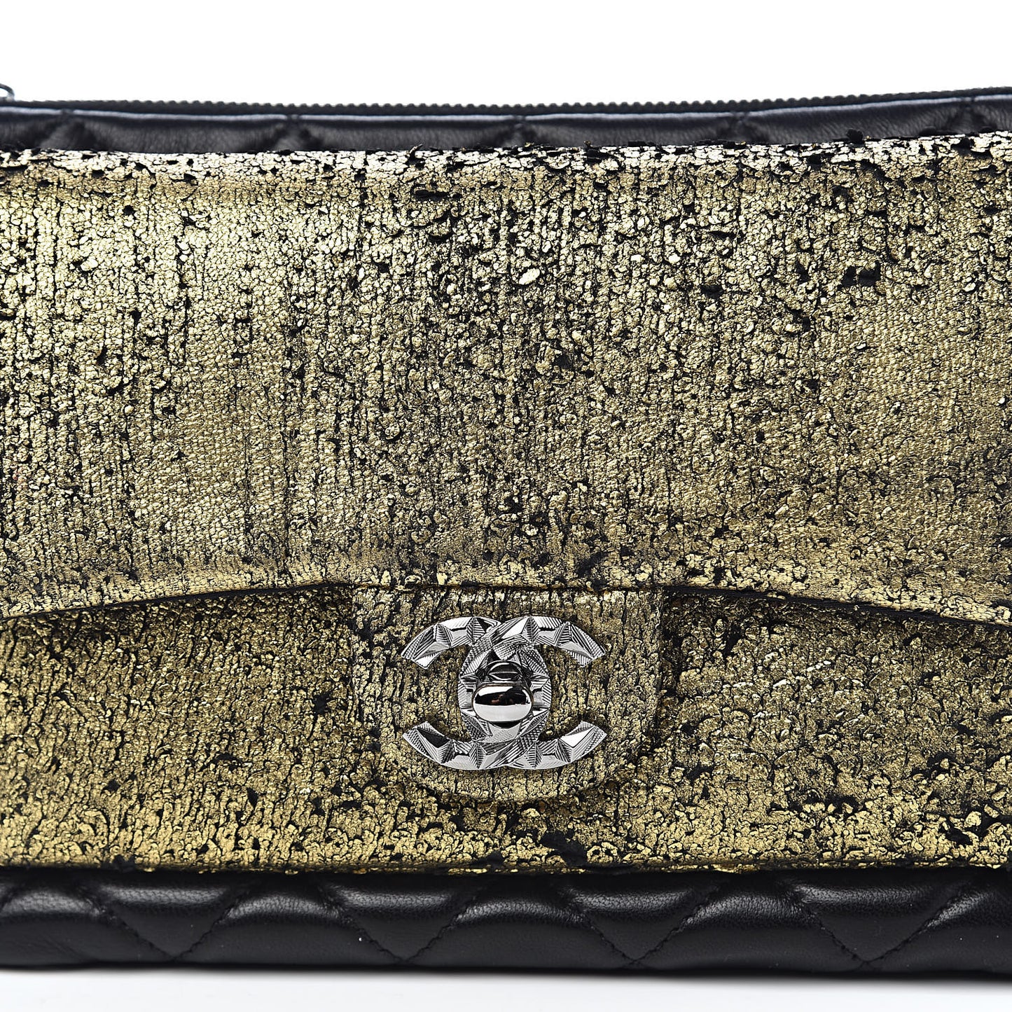 Lambskin Mineral Nights Wristlet Gold Black