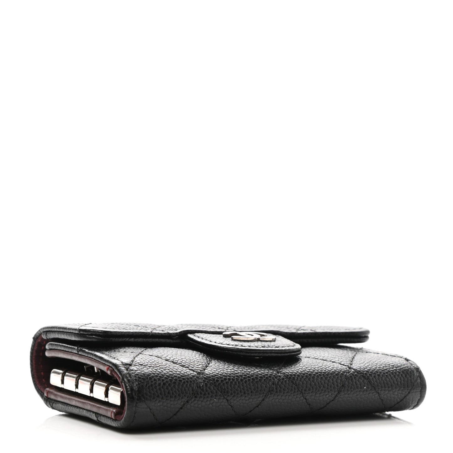 Caviar Quilted Classic 4 Key Holder Wallet Black