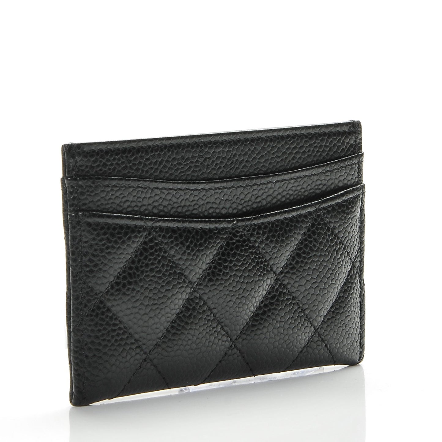 Caviar Quilted Card Holder Black
