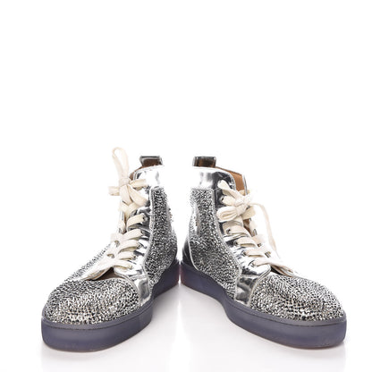 Christian Louboutin Metallic Calfskin Strass Mens Louis Flat Sneakers 46 Silver 5 of 9