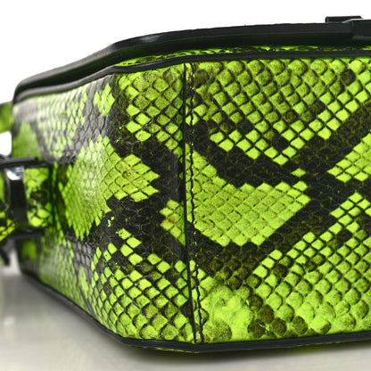 Off-White Calfskin Snakeskin Printed Diag Binder Flap Bag Yellow Black 7 of 8