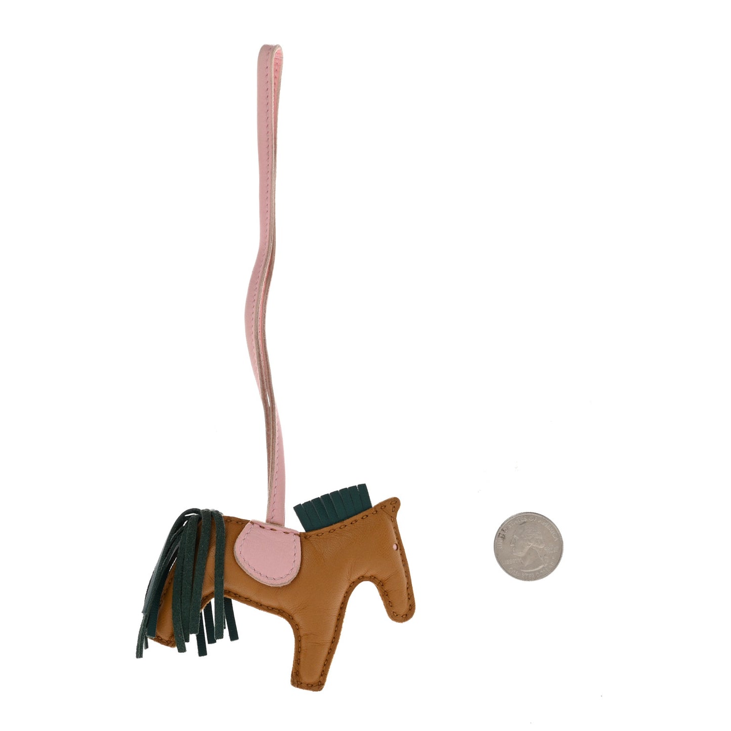 Milo Lambskin Grigri Rodeo Horse Bag Charm PM Sesame Malachite Rose Sakura