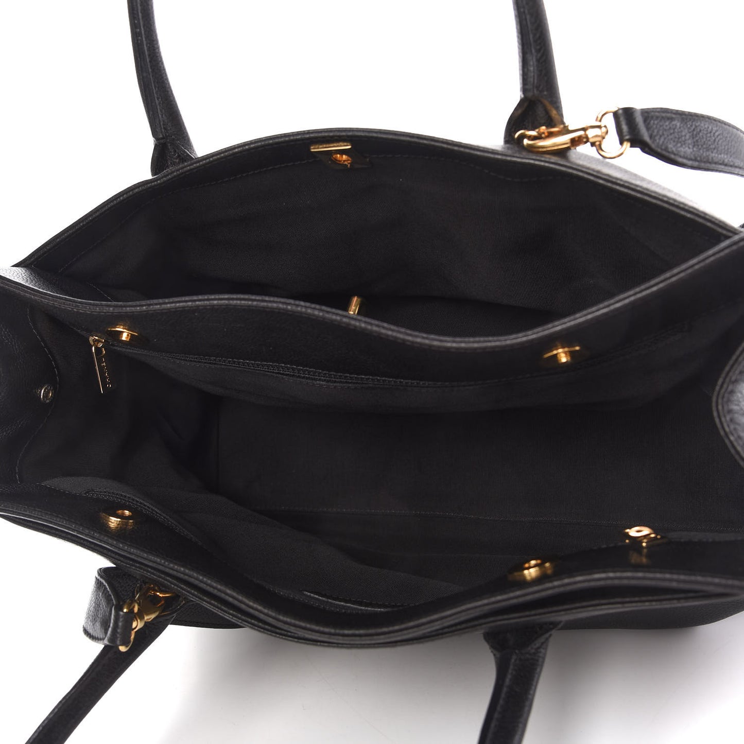 Calfskin Cerf Executive Shopper Tote Black