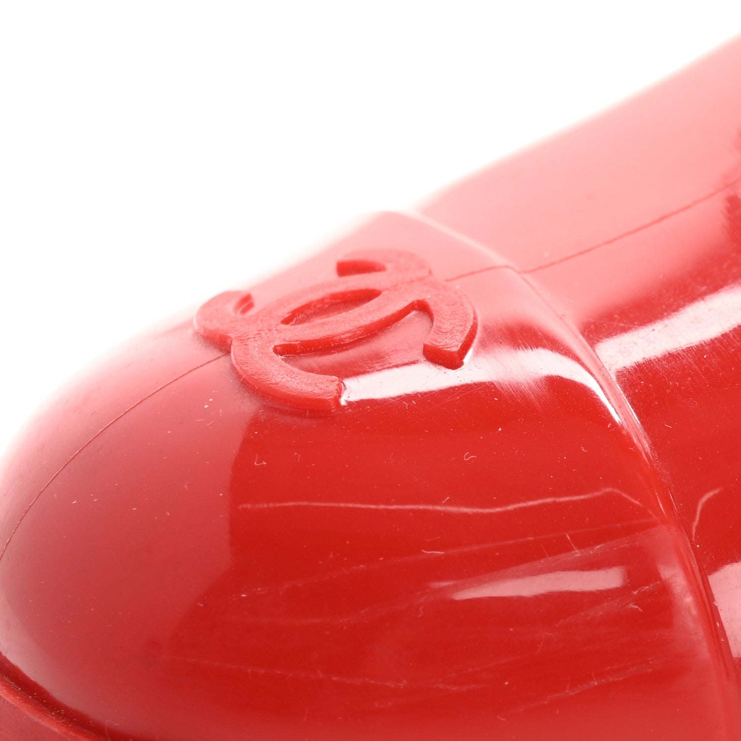 Chanel Rubber Camellia Rain Boots 37 Red 10 of 13