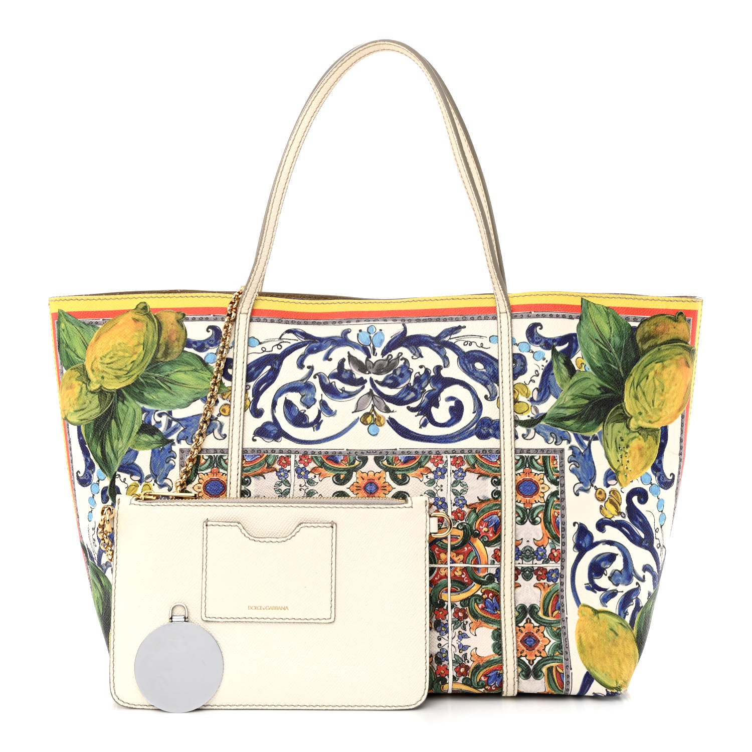 Dolce & Gabbana Dauphine Printed Escape Portofino Tote White Multicolor 1 of 19