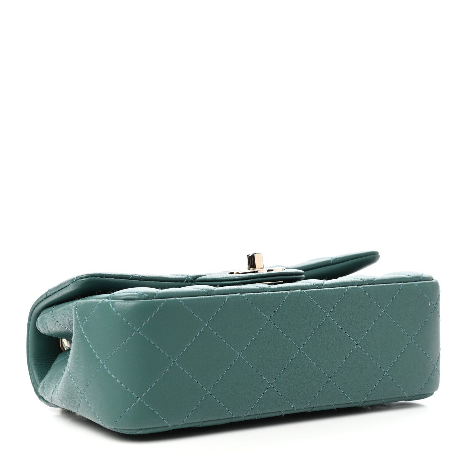 Chanel Lambskin Quilted Mini Rectangular Flap Green 4 of 11