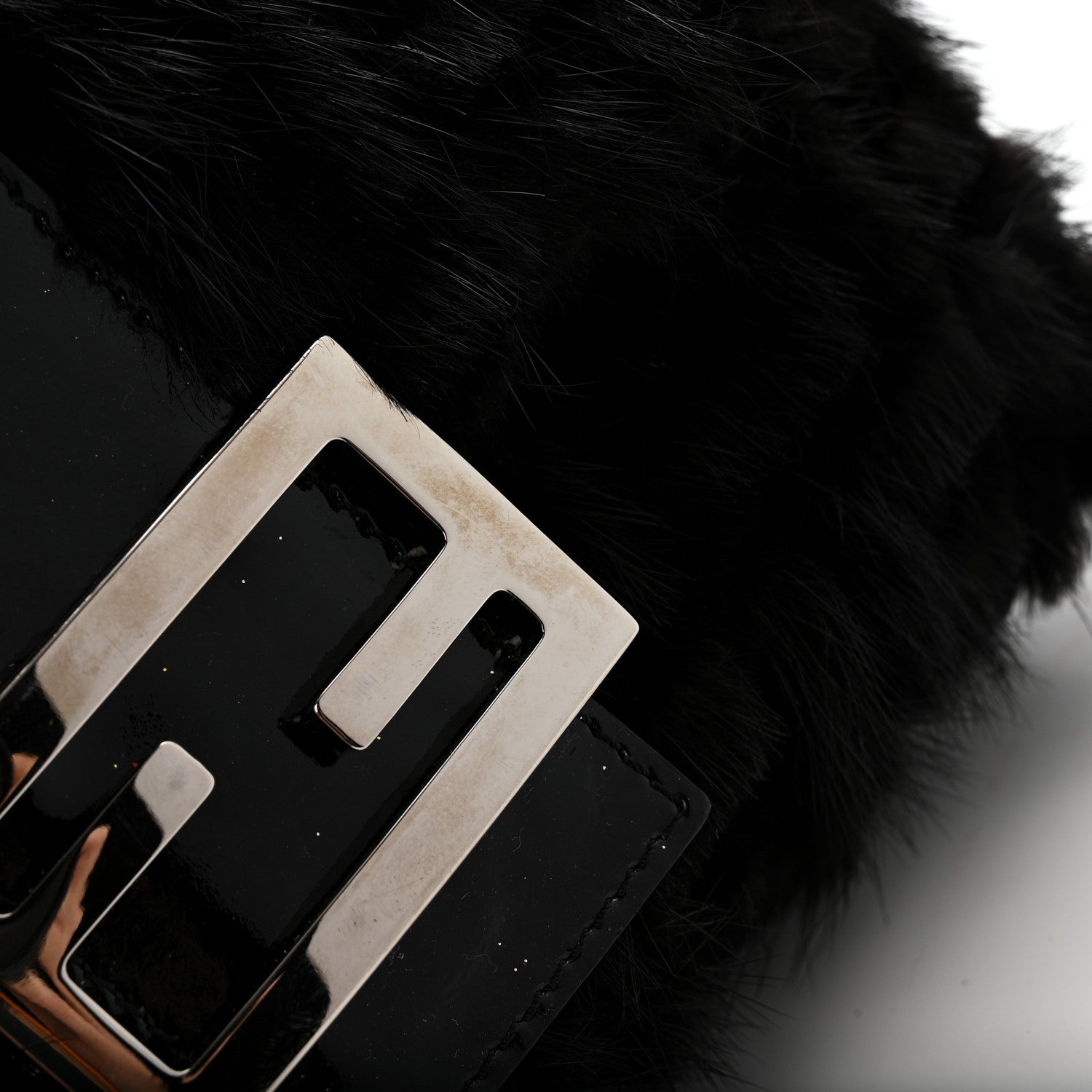 Fendi Mink Fur FF Mini Mama Baguette Black 11 of 12