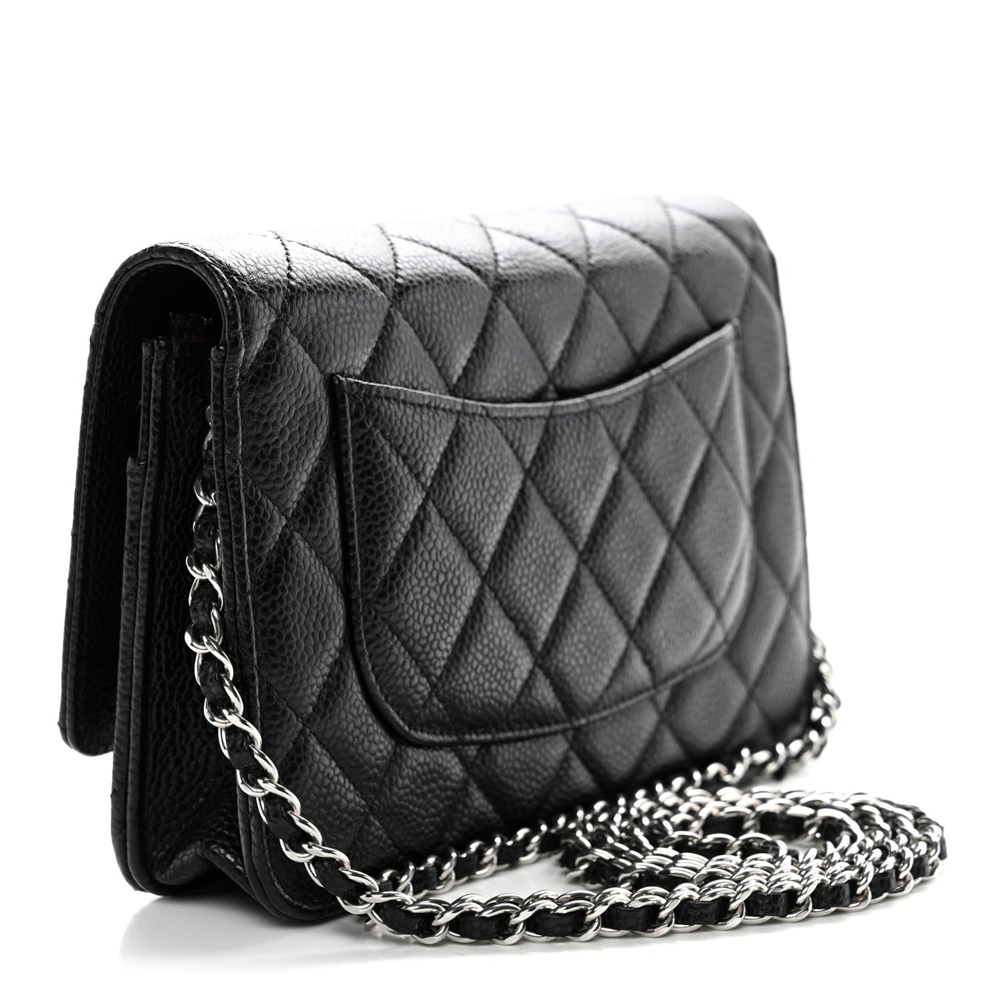 Caviar Quilted Wallet On Chain WOC Black