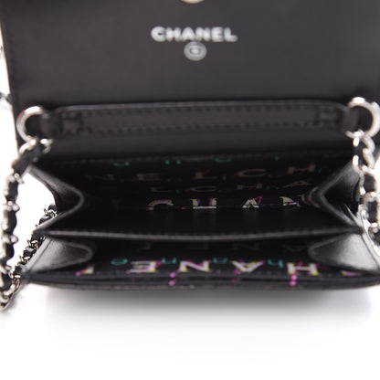 Chanel Lambskin Quilted Card Holder On Chain Black 5 of 9