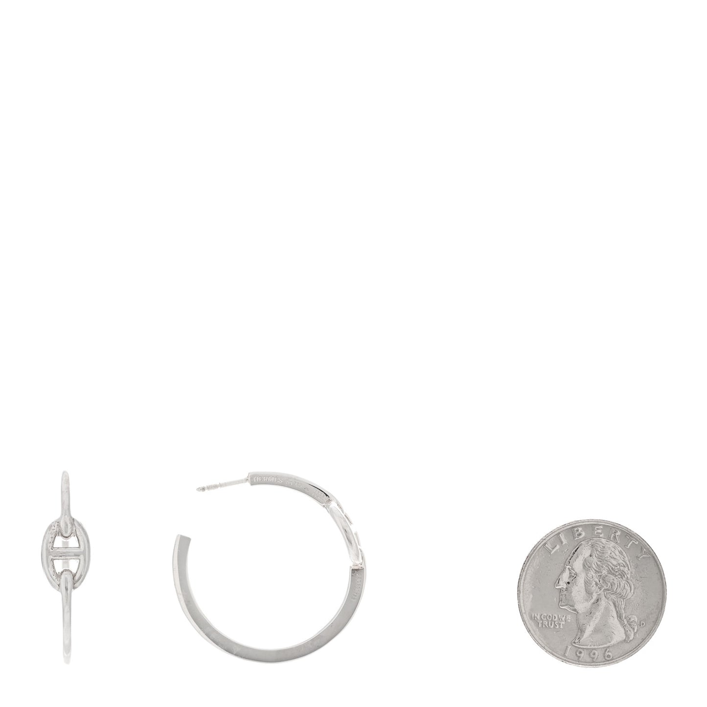 Sterling Silver Chaine D'Ancre Enchaine Hoop Earrings