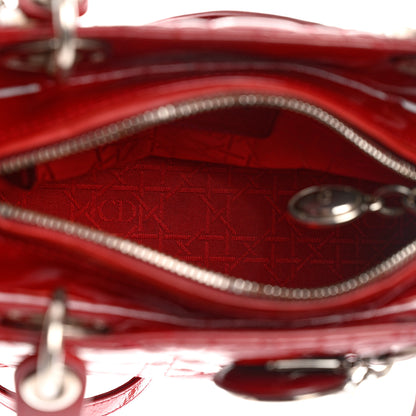Christian Dior Patent Cannage Medium Lady Dior Burgundy Red 7 of 12