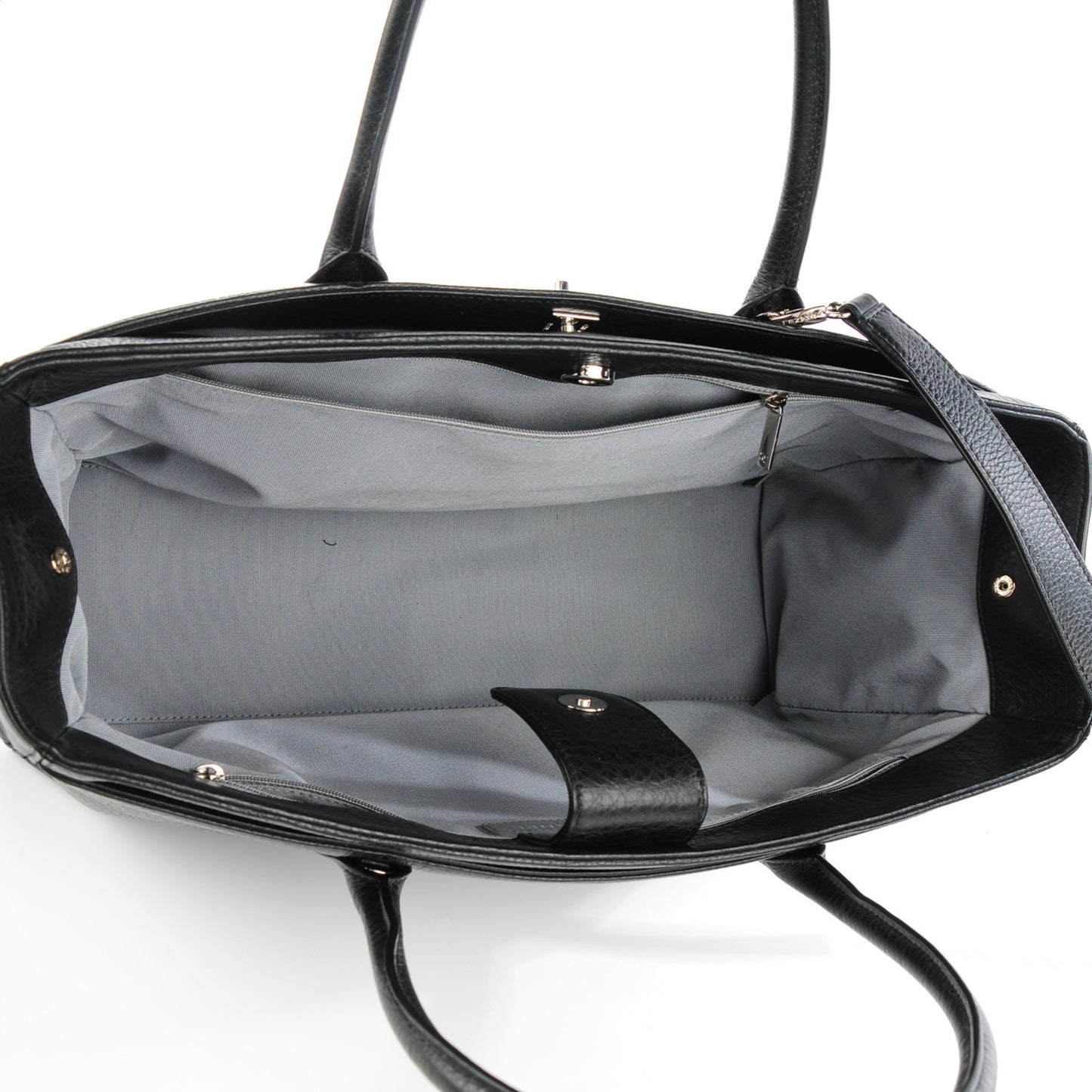 Calfskin Cerf Executive Shopper Tote Black
