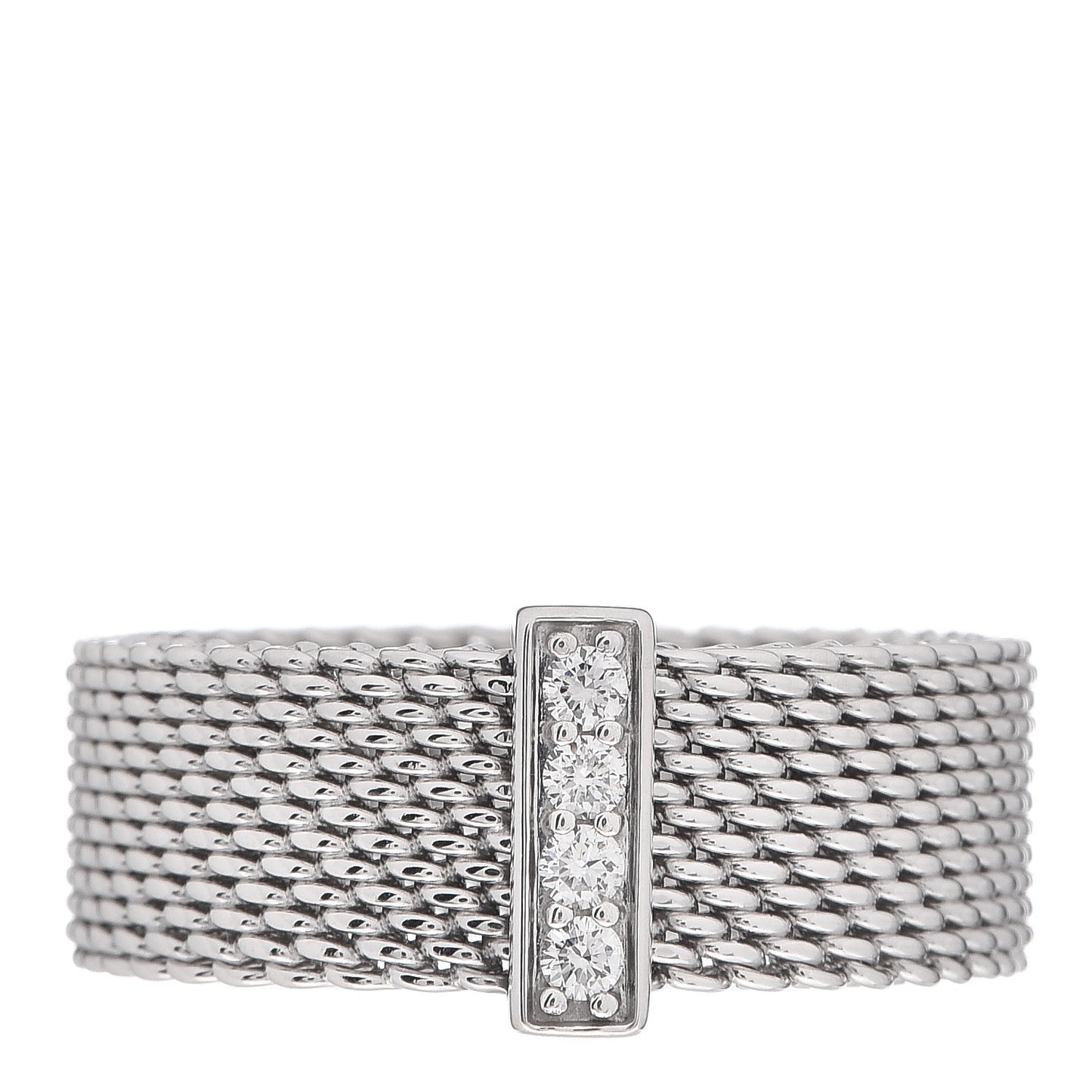 Sterling Silver Diamond Somerset Mesh Ring 52 6