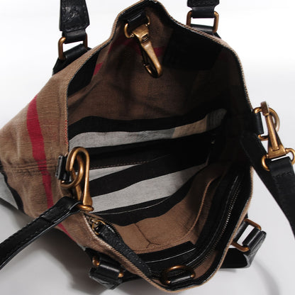Burberry Canvas Mega Check Medium Tottenham Brit Tote Black 5 of 8