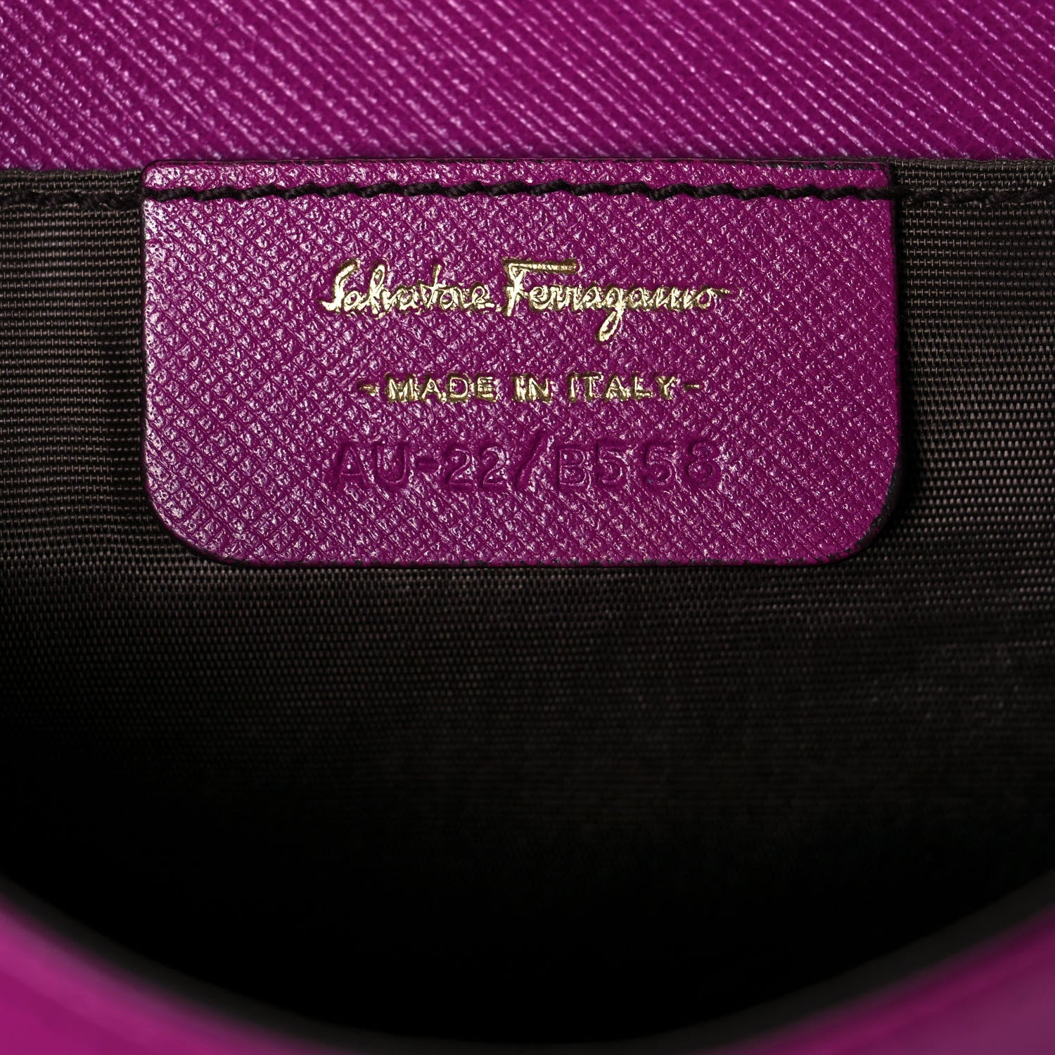 Salvatore Ferragamo Hammered Calfskin Vara Chain Flap Crossbody Purple 6 of 14