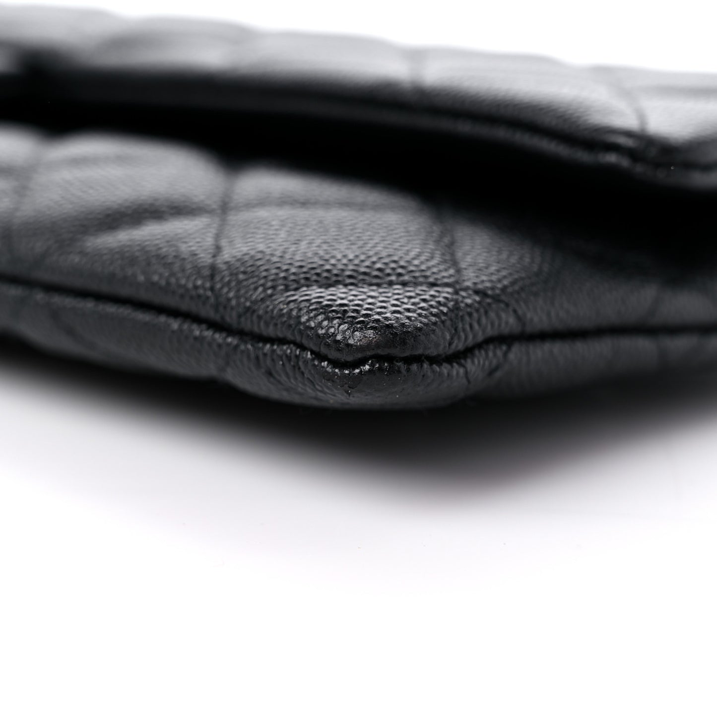 Caviar Quilted Flap Clutch Black