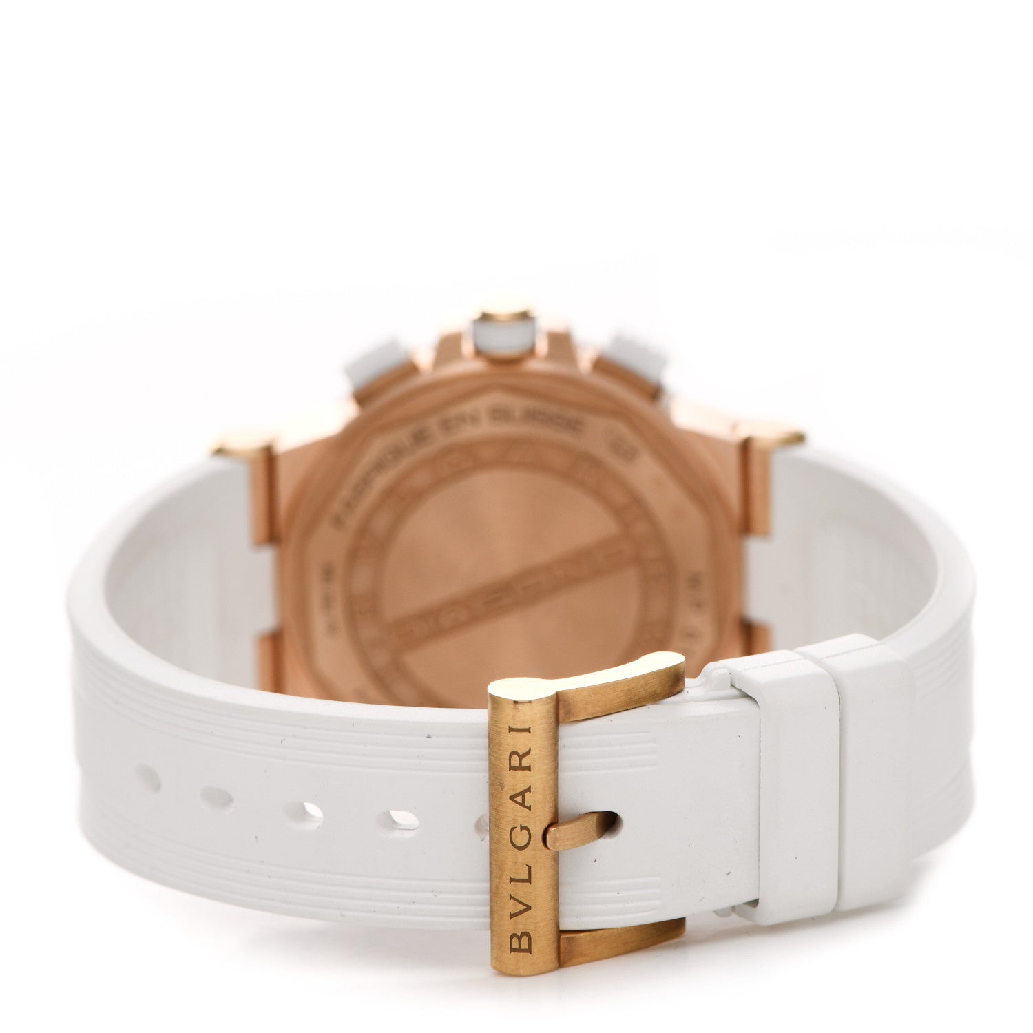 Bulgari Ceramic 18K Rose Gold Diamond Mother of Pearl 37mm Diagono Chronograph Automatic Watch 3 of 7