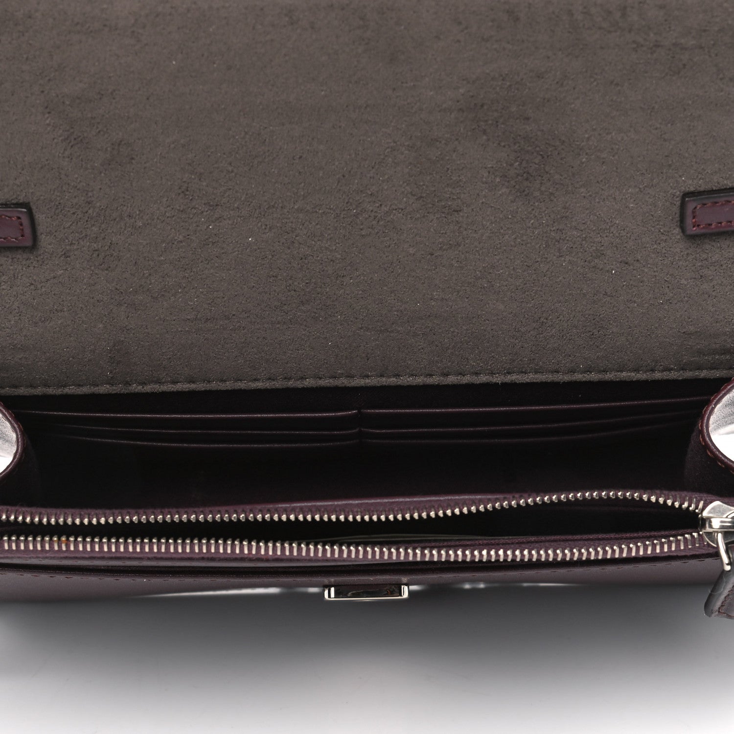 Fendi Vitello Liberty Studded Tube Wallet On Chain Bordeaux 4 of 4
