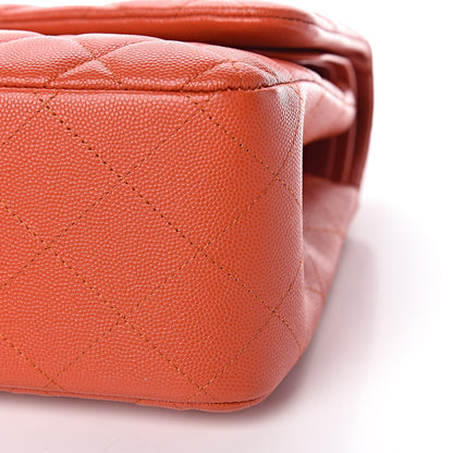 Chanel Caviar Quilted Jumbo Double Flap Orange 9 of 11