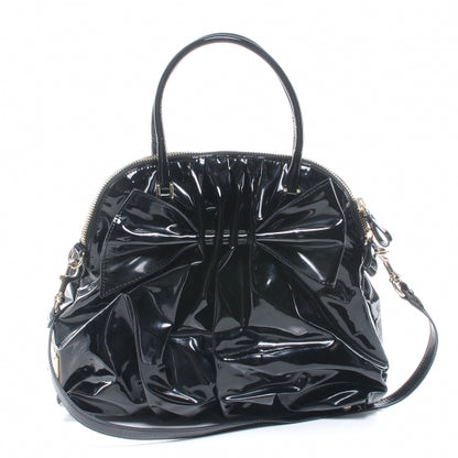 Valentino Garavani Patent Lacca Bon Bon Dome Bow Tote Black 1 of 7