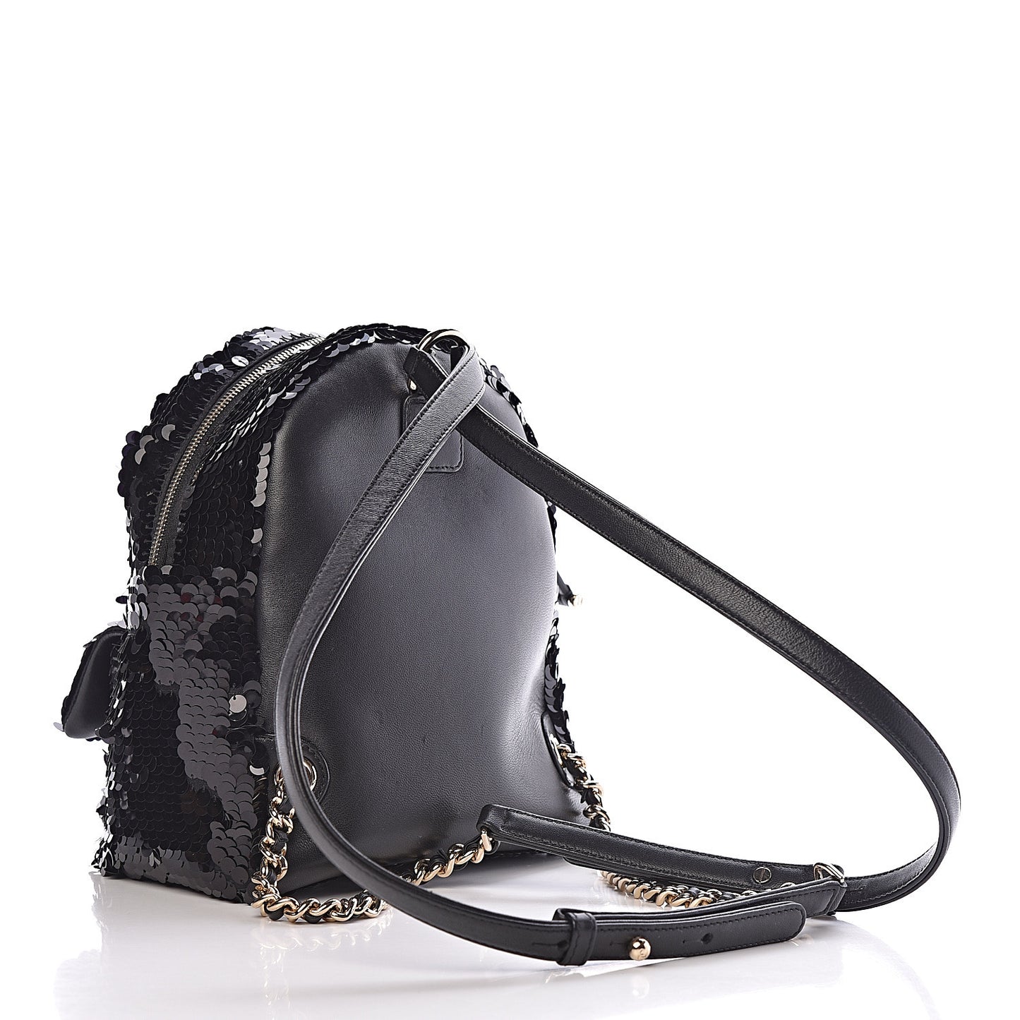 Sequin Lambskin CC Backpack Black