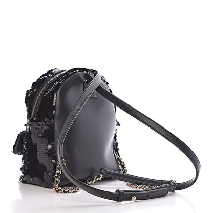 Chanel Sequin Lambskin CC Backpack Black 3 of 10