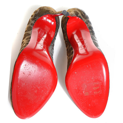 Christian Louboutin Leopard Lame Fifi 100 Pumps Gold Silver 36.5 5 of 7
