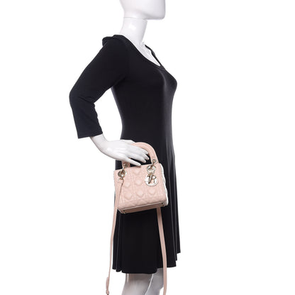 Christian Dior Lambskin Cannage Mini Lady Dior Rose Poudre 3 of 9