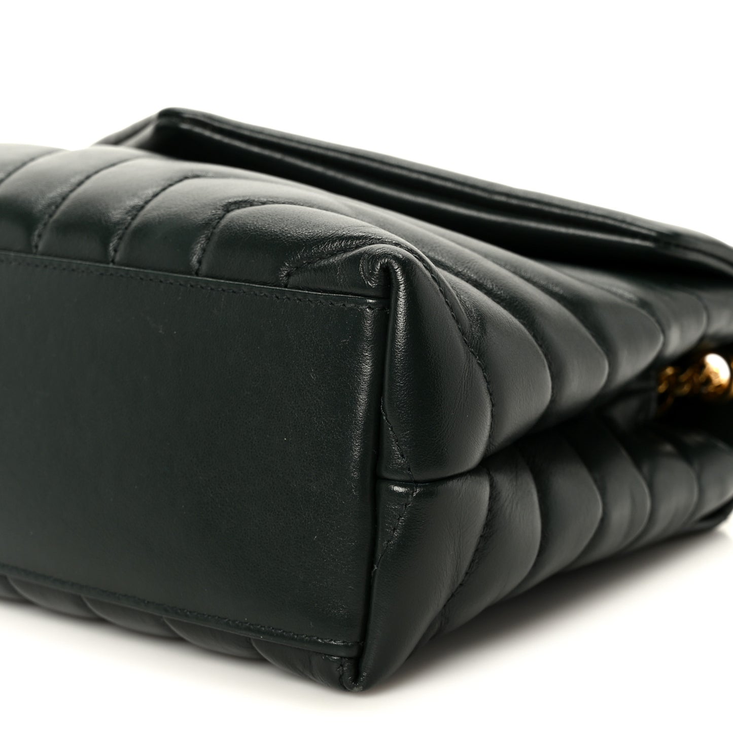 Calfskin Y Quilted Monogram Small Loulou Chain Satchel Olive