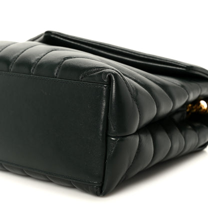 Saint Laurent Calfskin Y Quilted Monogram Small Loulou Chain Satchel Olive 12 of 12