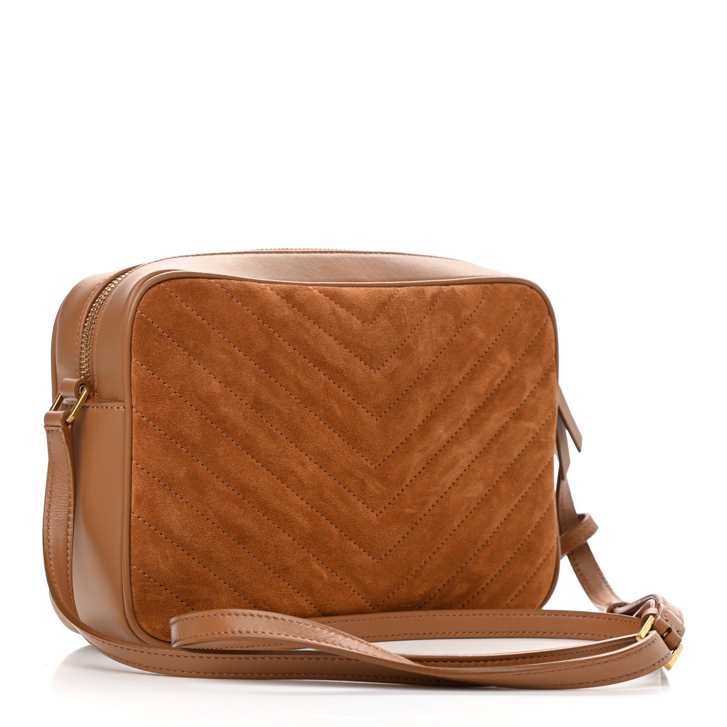 Suede Matelasse Monogram Lou Camera Bag Cinnamon