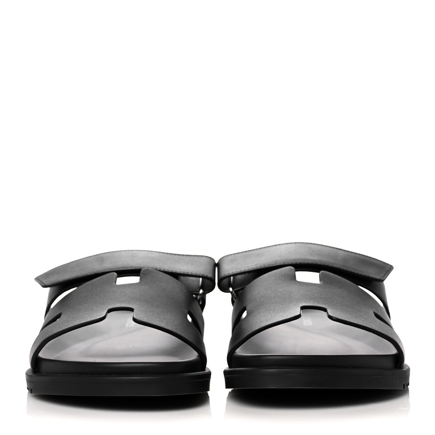 Hermes Calfskin Womens Chypre Sandals 41 Black 2 of 9