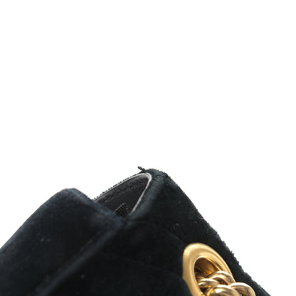 Gucci Velvet Matelasse Mini GG Marmont Shoulder Bag Black 9 of 11