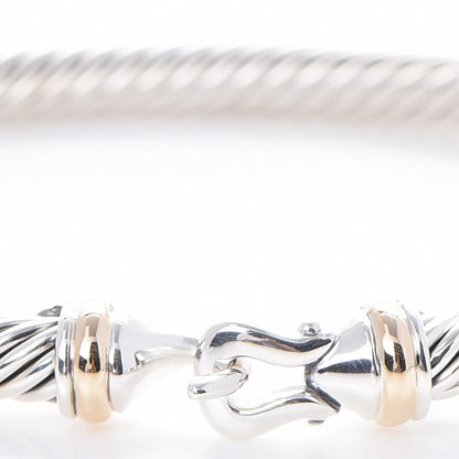 David Yurman Sterling Silver 18K Yellow Gold 5mm Cable Classic Buckle Bracelet 5 of 5