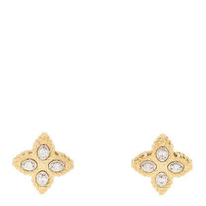 Roberto Coin 18K Yellow White Gold Diamond Small Princess Flower Stud Earrings 1 of 5