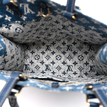 Louis Vuitton Monogram Jacquard Denim Onthego MM Bleu 5 of 9