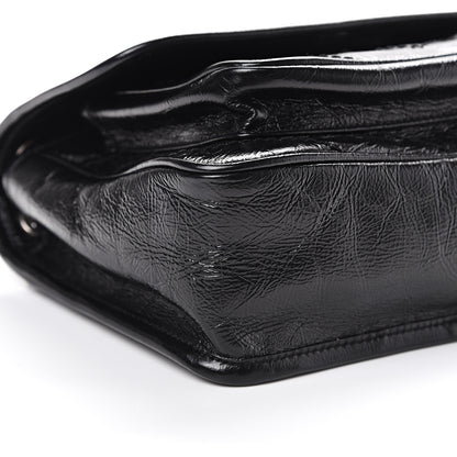 Saint Laurent Crinkled Calfskin Matelasse Monogram Baby Niki Chain Satchel Black 8 of 9