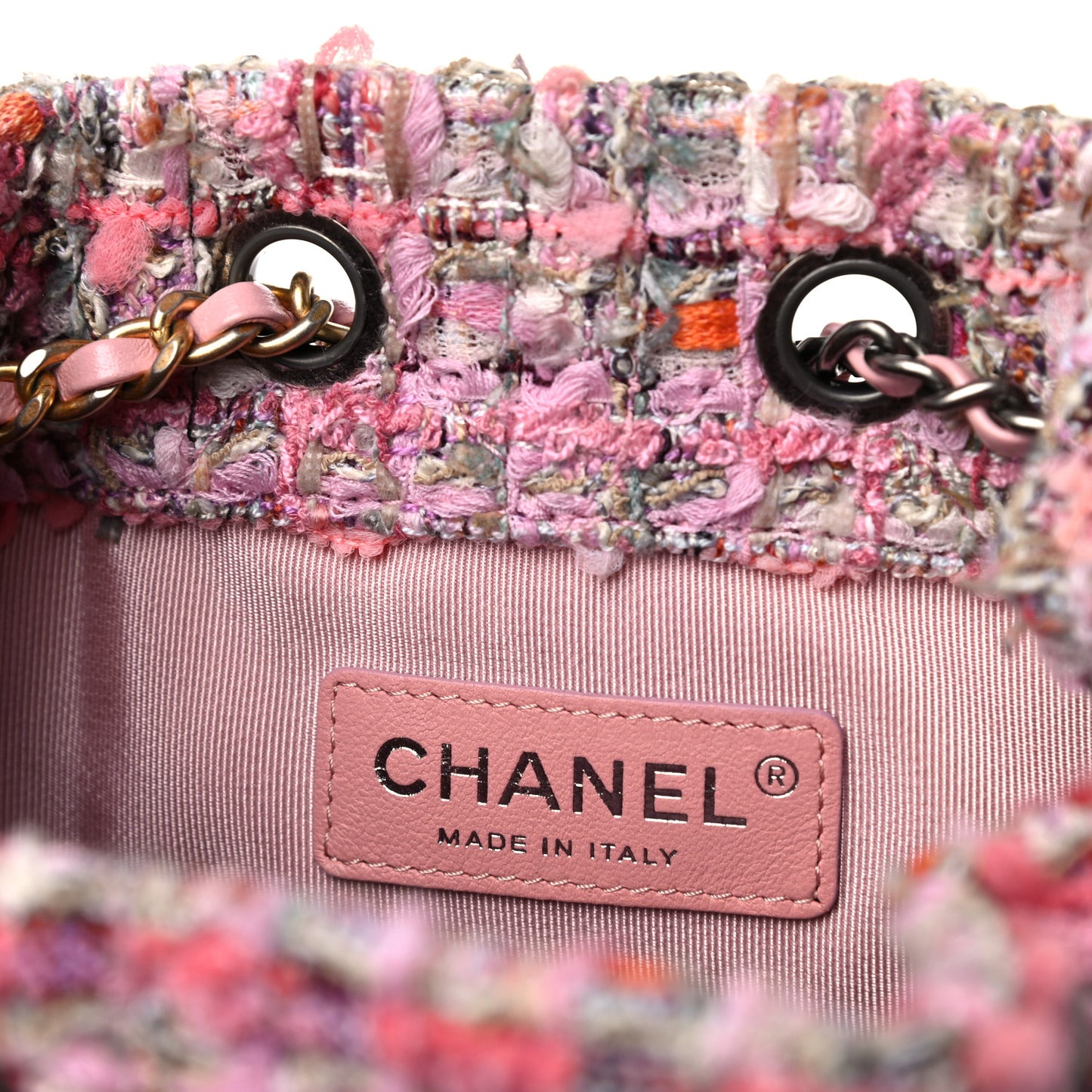 Tweed Calfskin Quilted Gabrielle Backpack Pink