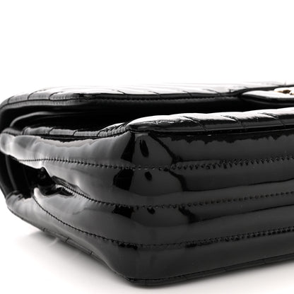 Chanel Patent Calfskin Chevron Quilted Small Double Flap Black 9 of 12