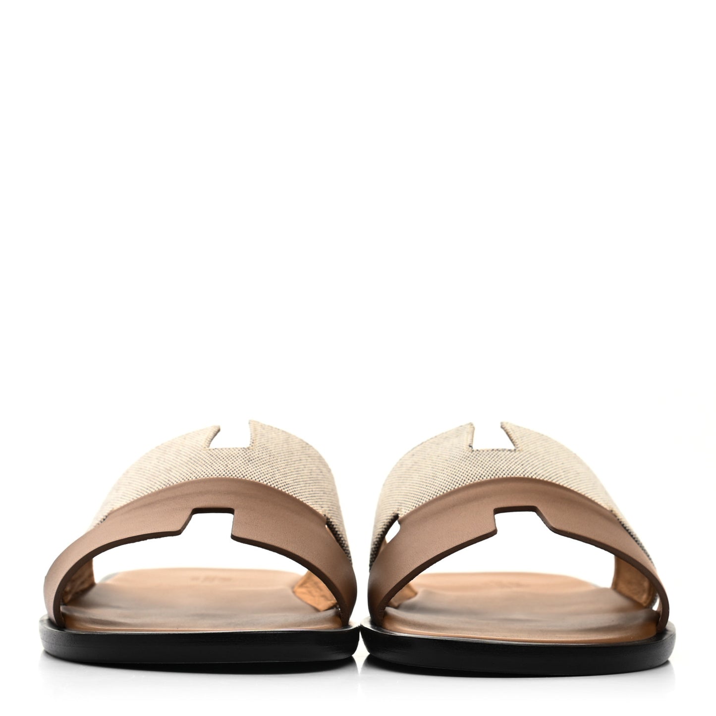 Canvas Calfskin Mens Izmir Sandals 40 Naturel Safari Prunoir