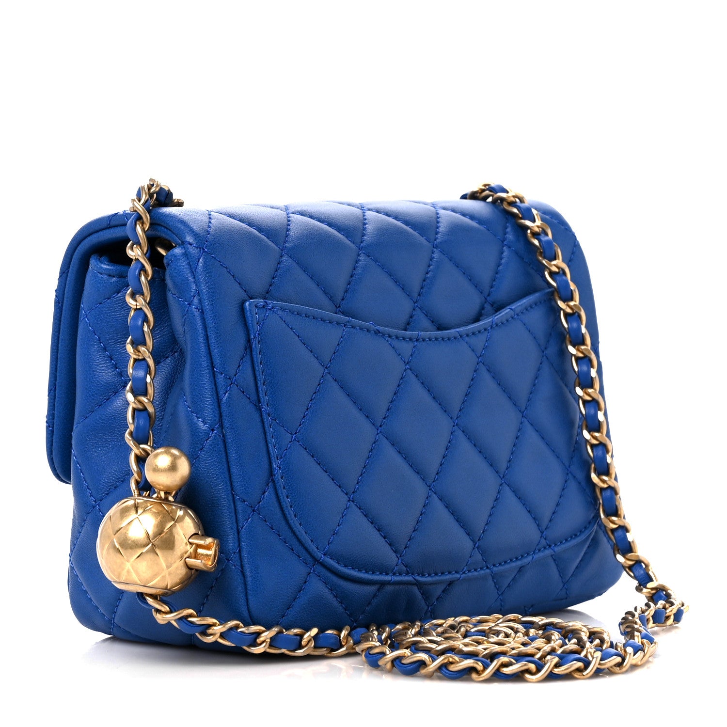 Chanel Lambskin Quilted Pearl Crush Mini Rectangular Flap Blue 3 of 11