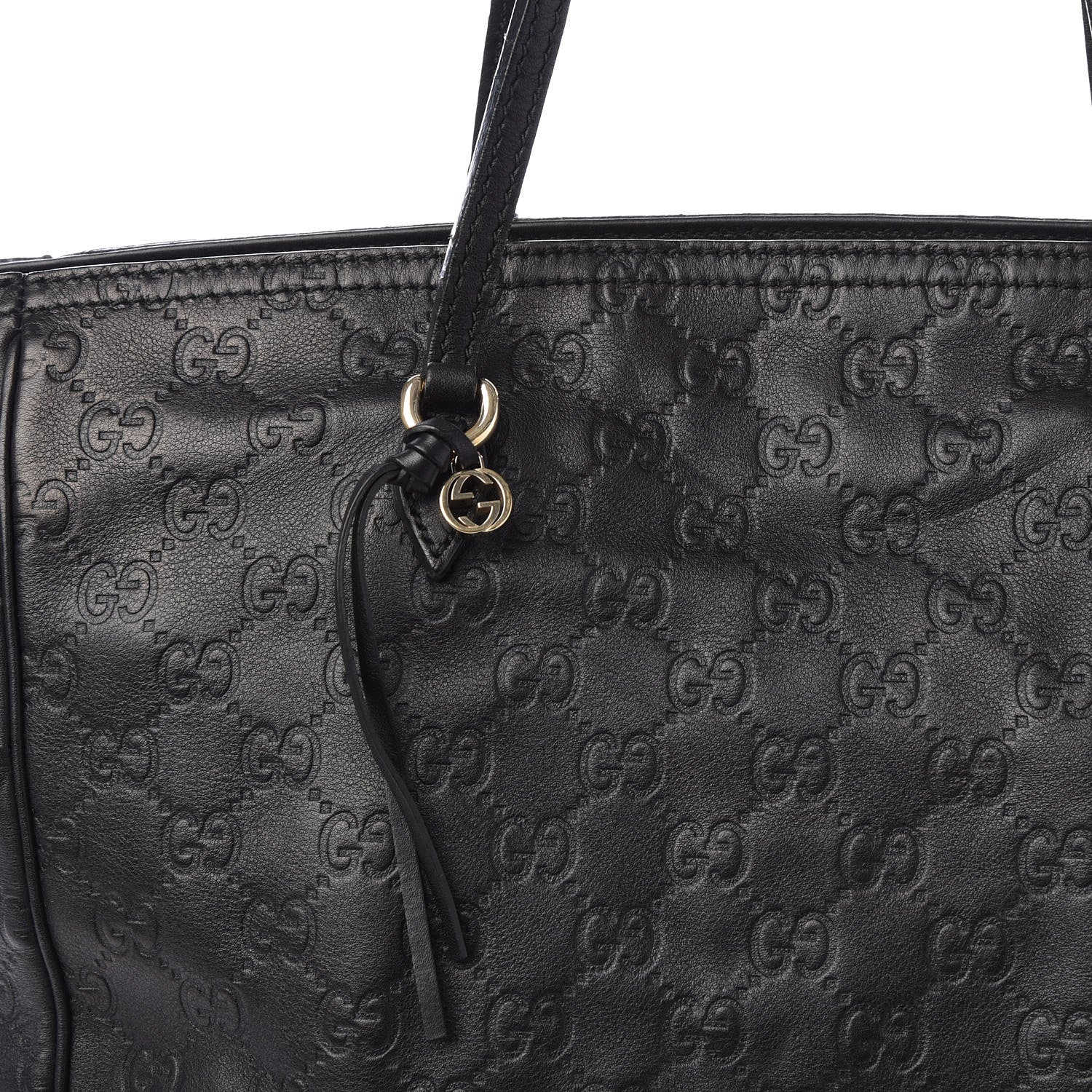 Gucci Guccissima Medium Bree Zippered Tote Black 11 of 12