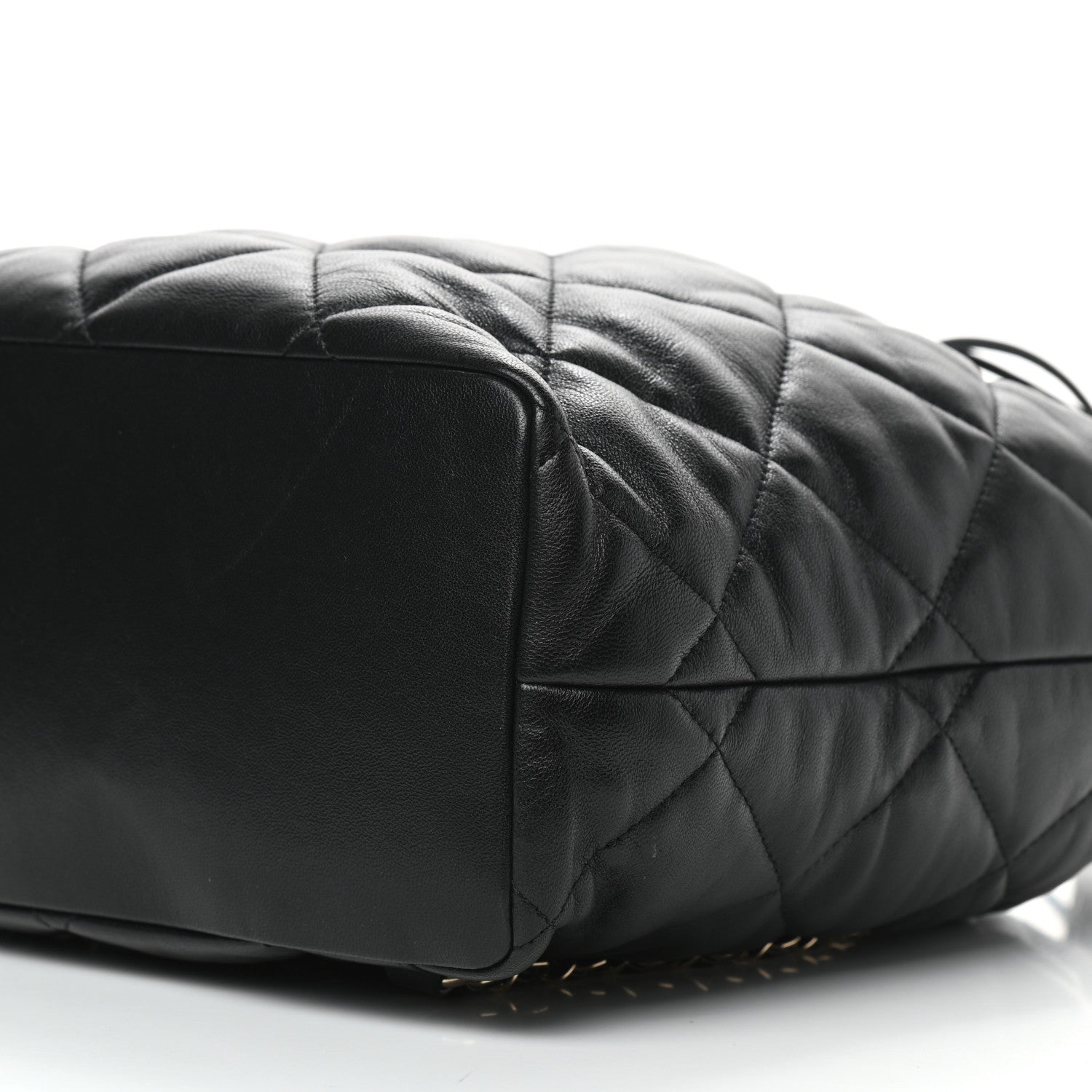 Chanel Lambskin Quilted Drawstring Backpack Black 8 of 8