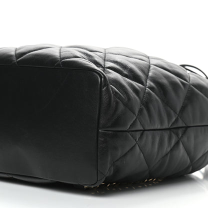 Chanel Lambskin Quilted Drawstring Backpack Black 8 of 8
