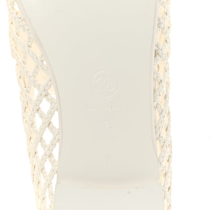 Chanel Braided Lambskin CC Mocassin Loafers 41 White 8 of 10