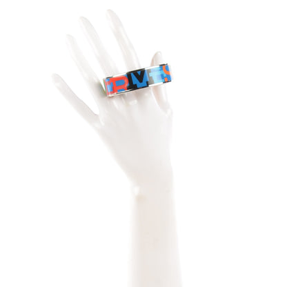 Hermes Enamel Wide Printed Capitales Bracelet 62 2 of 6