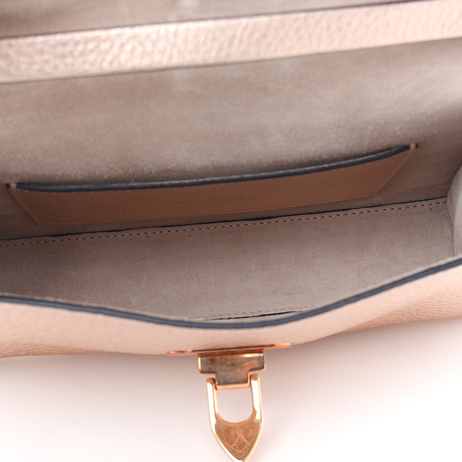 Valentino Garavani Metallic Pebbled Calfskin Medium Rockstud Flip Lock Crossbody Bag Rame 7 of 8