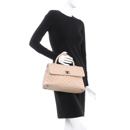 Chanel Caviar Quilted Medium Coco Handle Flap Light Beige 3 of 8